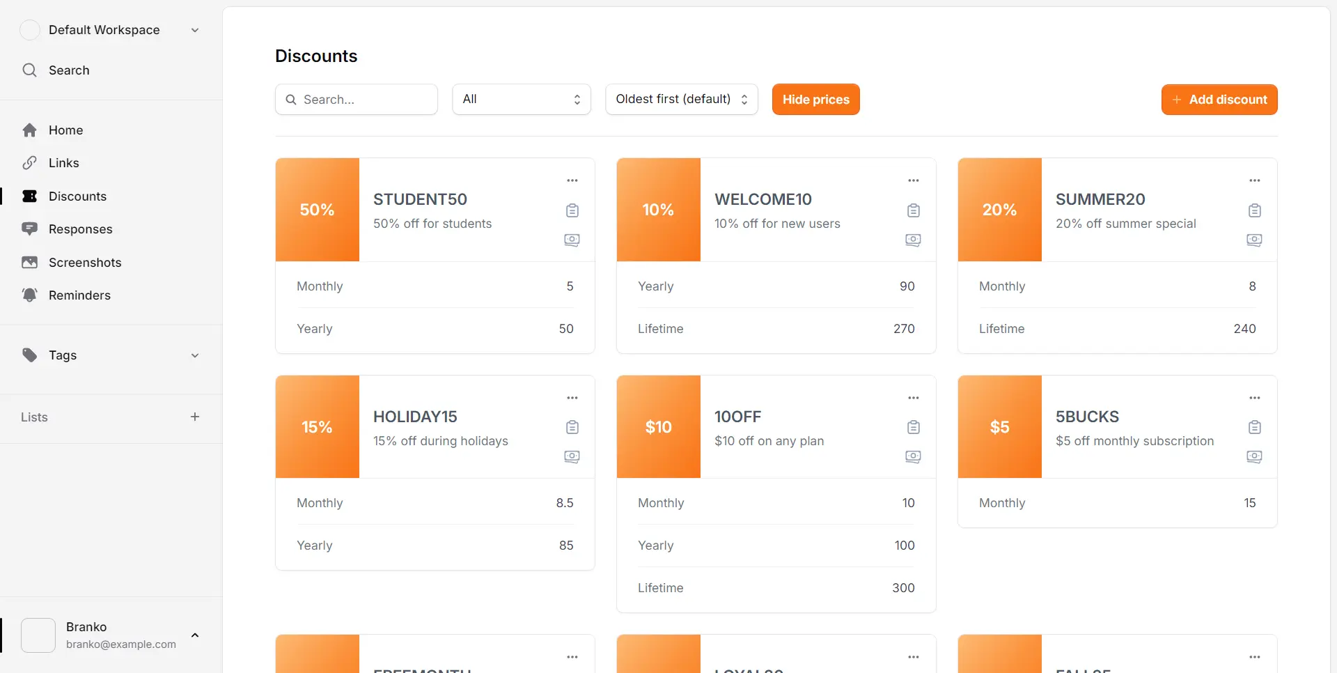 Support Toolbox Discounts