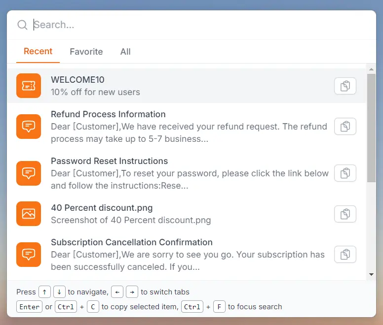 Support Toolbox Search