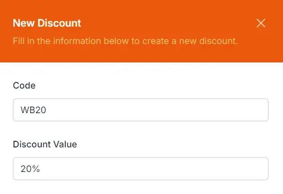 Adding a discount code with flexible input