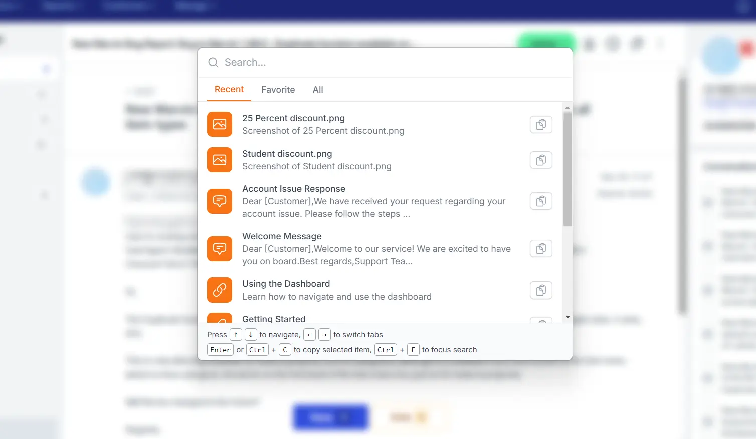 Support Toolbox Global Search Overlay