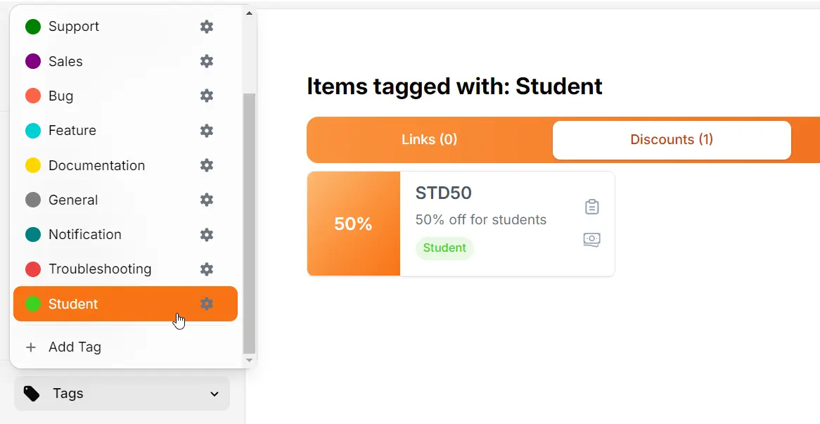 Support Toolbox Tags Feature